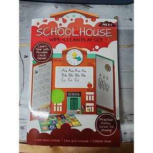 School House Wipe-Clean Play Set Pre K-1 Grade Dry Erase Writing Practice NEW